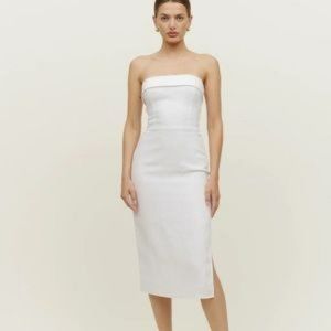 Reformation Marcella White Linen Dress